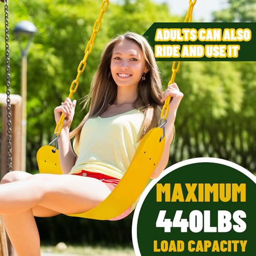 Image of Swings Set - 2-Pack Suitable for Kids and Adults, Comes with Hooks & Chains, Perfect for Backyard