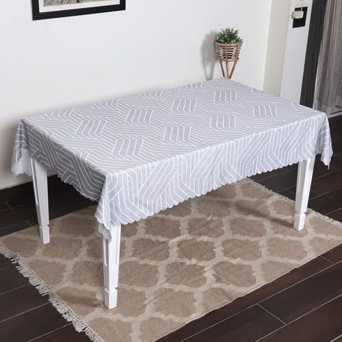 Image of Styleys Dining Table Cover Waterproof with for Kitchen Dining Table Cloth Dust and Oil Repellent (140x220, 1 Table Cover Only, Complex Grey, CTSD3113)