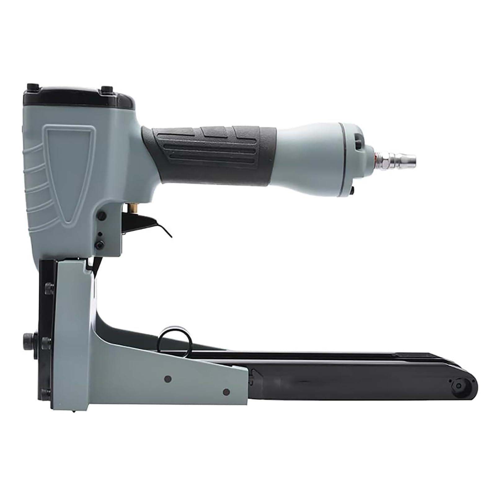 Grapadora neumática de cartón, herramienta manual de cierre de caja, 100 grapas, ancho de clavado de 35 mm, rango de clavado de 15-18 mm para sellar eficientemente cajas de cartón