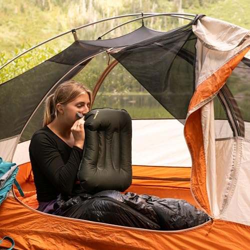 Almohada inflable de poliéster para viaje compacta miniatura 5