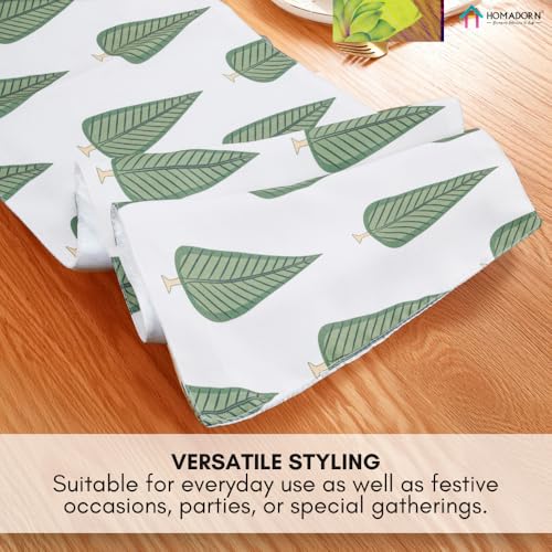 Image of HOMADORN Premium Digital Printed Table Runner - Double Layered Durable Fabric, Elegant Dining & Coffee Table Decoration, Fade-Resistant Prints, Easy Care (13X60 Inches ( 4 Seater), Botanic Bliss)
