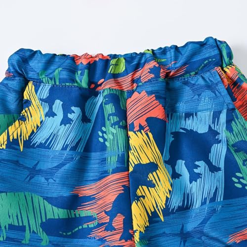 Boys Compression Swim Shorts Dinosaur Printed Camouflage Beach Sports Shorts Pull On Loose Fit Activewear Bottoms2