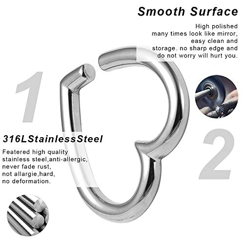 Lademayh LY6004-OR Ear Weights For Stretched Ears, Heart 2G Gauges Earrings Dangle Gauges For Women, Silver Surgical Steel Ear Hangers Weighted Gauges Body Jewelry thumb #7