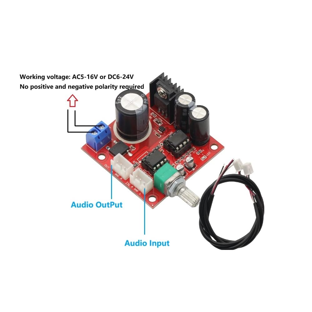 Amazon.com: Dual NE5532 Preamplifier Board AC5-16V DC6-24V Single