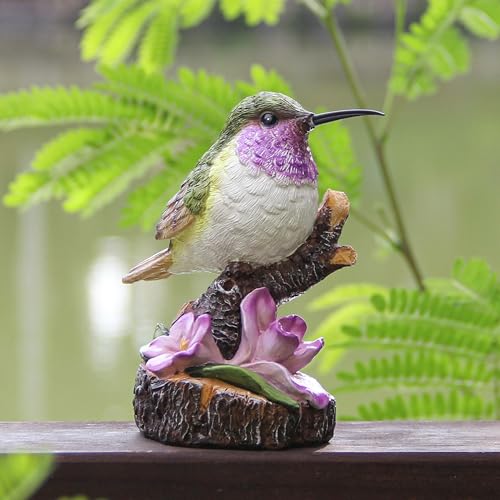 Wiresusan Hummingbird Garden Statues Decor for Outdoor Backyard Yard Porch Patio Lawn Outside Hummingbird Figurine Indoor Home Shelf Decorations for Women Bird Lovers Birds Collectible