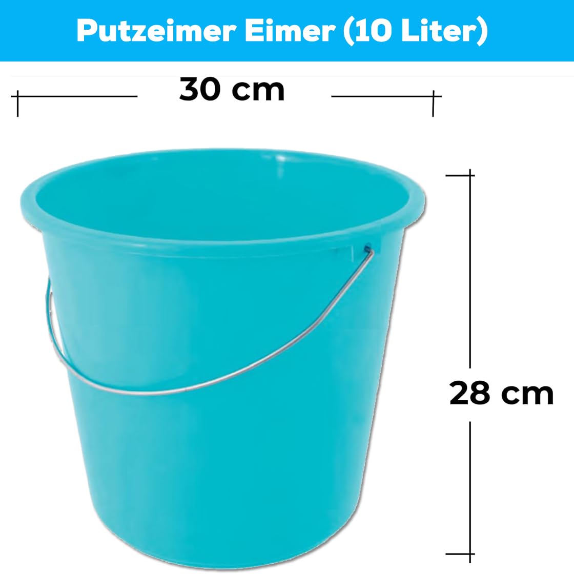 Set 4 Secchi Da 10L Con Manico Metallico - Scala Di Misurazione Senza BPA - Foto 7