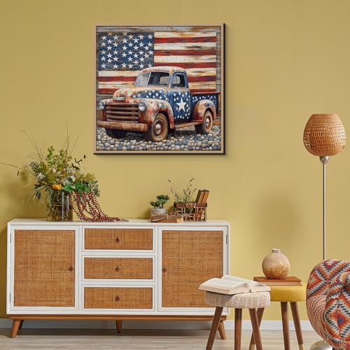 Puzzle Vintage Camión y Bandera USA 3+ Anos miniatura 6
