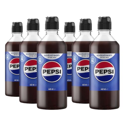 SodaStream Pepsi Drink Mix 6 Pack Cola Syrup for Sparkling Water Makers Original Pepsi Syrup Make Fizzy Drinks at Home with Soda Stream Flavours makes 54L 6 x 440ml