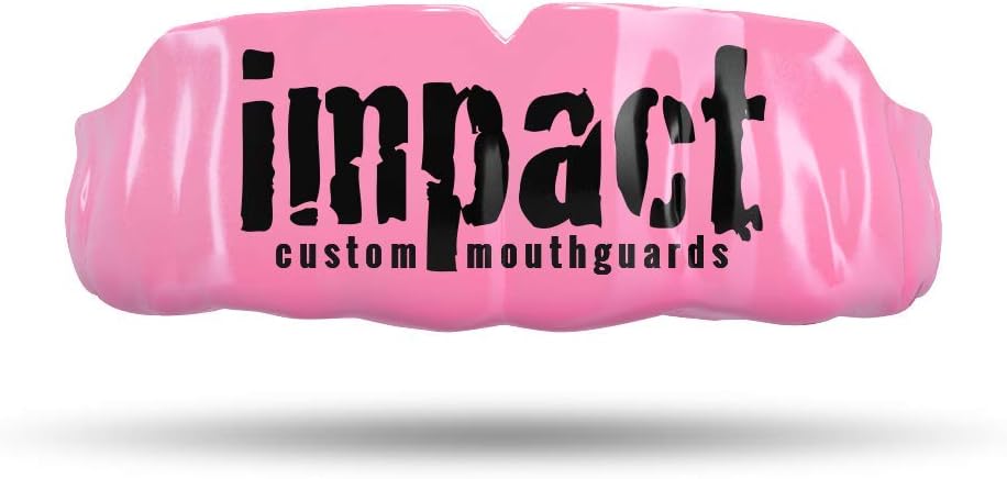 Impact Custom Professional MMA/Boxing/Muay Thai Mouthguard -(Branded Series) Impact Black Logo Pink