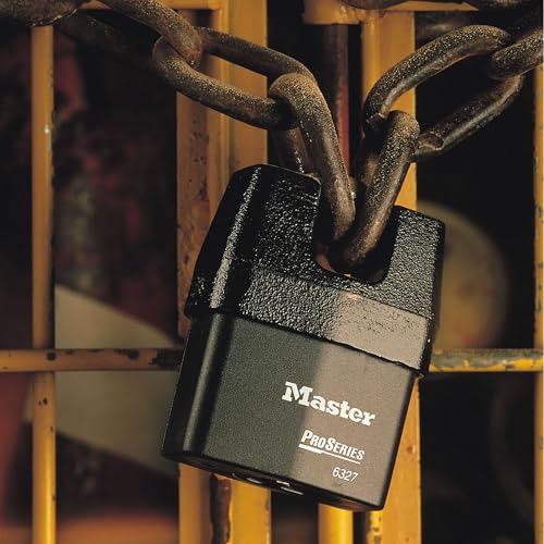 MASTER LOCK Heavy Duty Weatherproof Padlock [CEN Insurance Approved] [Closed Shackle] [Key] [Outdoor] 6327EURDCC – for Transportation and Industrial Applications