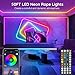 AILBTON 50Ft Neon Rope Lights,Flexible Led Rope Lights Control with App/Remote,Multiple Modes Rope Lights,IP65 Outdoor RGB Led Neon Light Waterproof,Music Sync Gaming