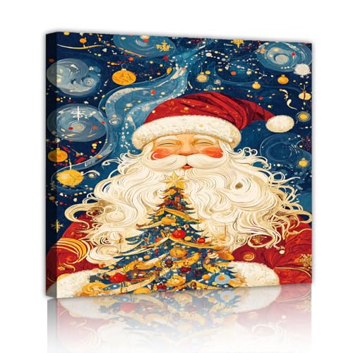 Affiches abstraites Père Noël TOANGWALL art mural moderne 50x50cm et peintures de festival