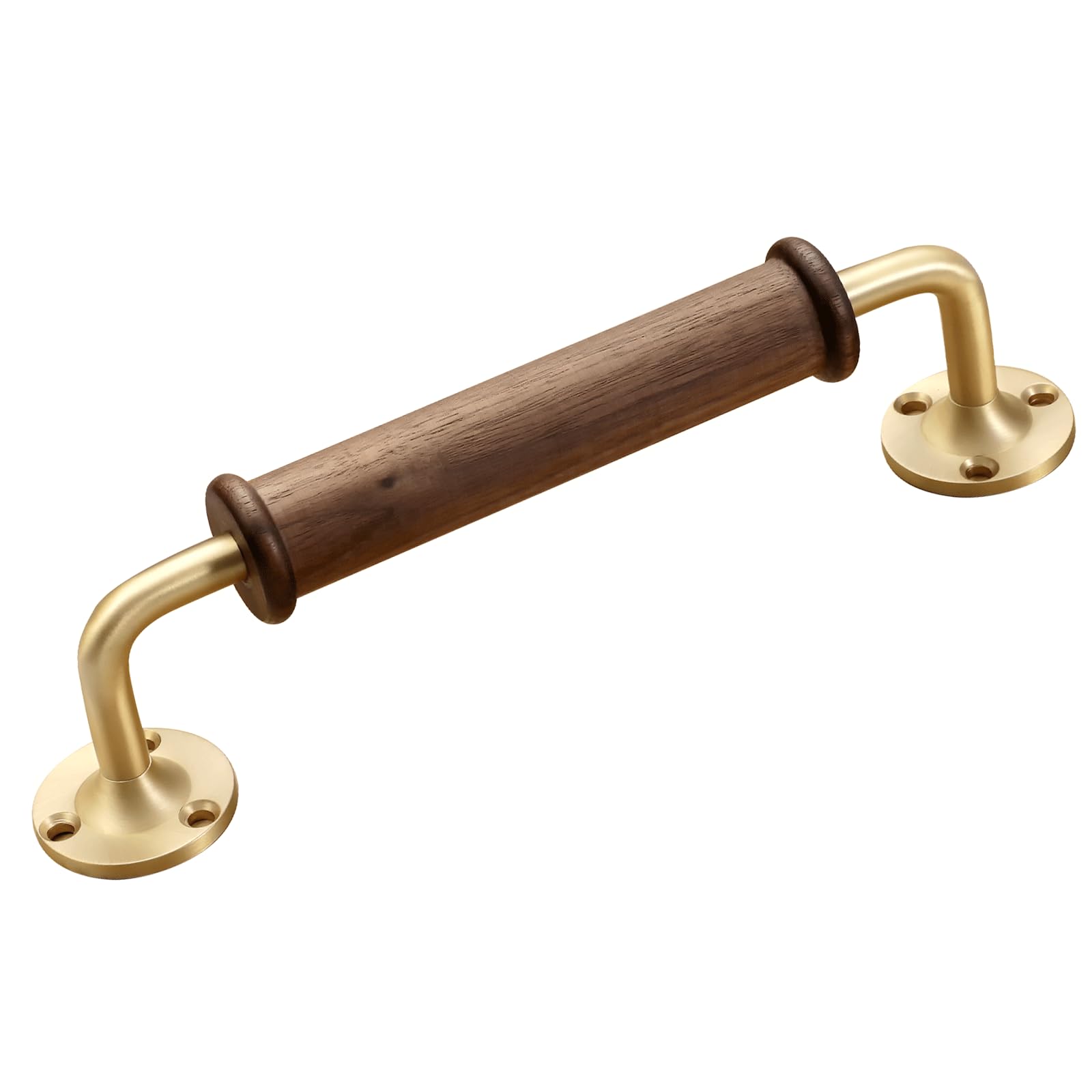 1 Pcs Brushed Brass Pull Handle Wood Handle for Fence Gate Barn Door Closet Sliding Door Sheds Indoor Handrail