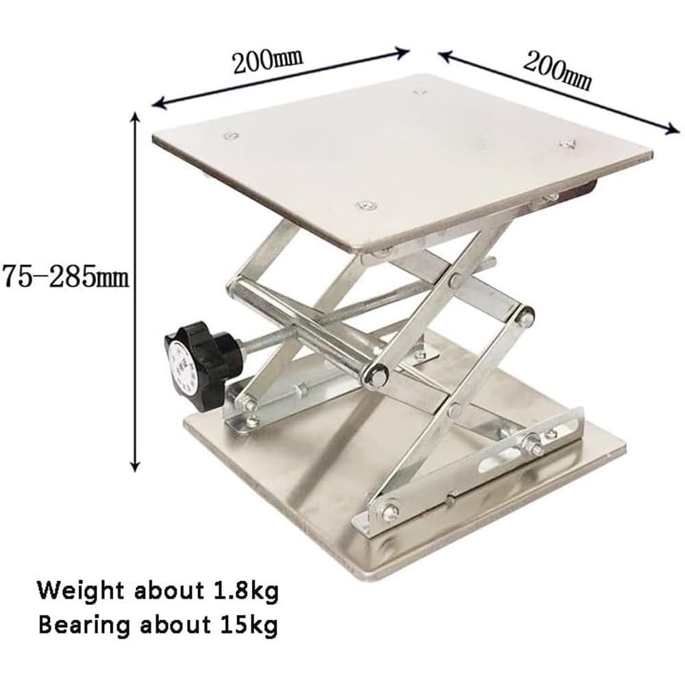 Mesa elevadora de tijera, estante de acero inoxidable para gato de laboratorio, gran capacidad de carga para un fácil manejo y transporte