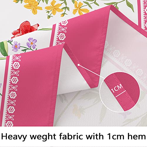 Bnejvif Oval Tablecloth Pink Floral Tablecloth, Print Fabric Indoor/Outdoor Waterproof Wrinkle Free Durable for Tables 60 X 84 in by Bnejvif - Used condition - Image 5