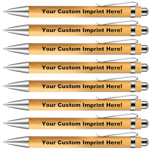 Waboopuv 12-960 Bulk Custom Bamboo Pens with Personalized Text and Logo Designs and Black Ink, Perfect for Business, Graduation Gifts, and Events
