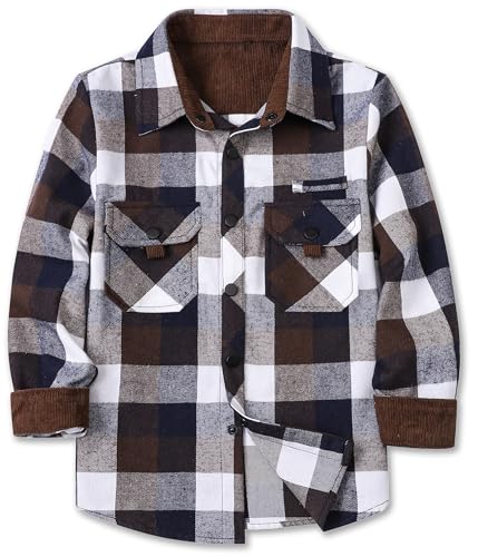 Image of Betusline Boy and Men Button Down Plaid Shirt | Soft,Breathable and Comfortable Fabric