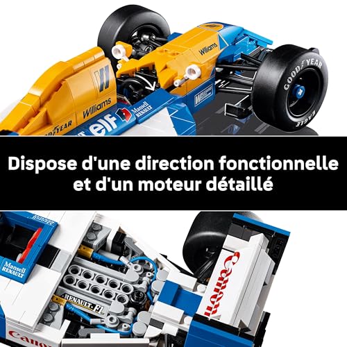LEGO Icons Williams Racing FW14B et Nigel Mansell - Maquette de Voiture de F1 - Inclut minifigurine Collector de Pilote avec trophée et Casque - Idée Cadeau pour Adulte et Adolescent 10353