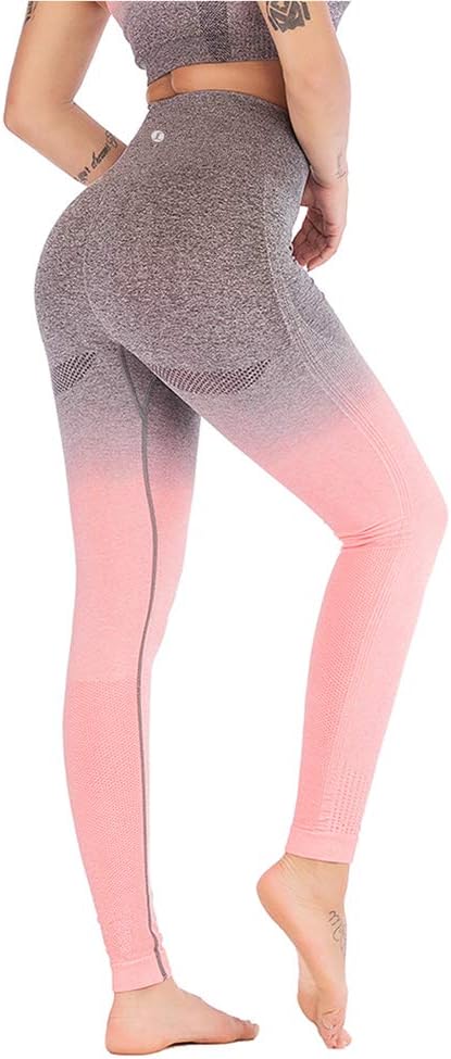 LeoyeeSeamless Gym Leggings Power Stretch High Waisted Yoga Pants for Women Running Workout Tights Leggings