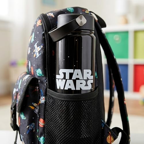 Image of Silver Buffalo Star Wars Logo, Stainless Steel Water Bottle, 20oz | Includes Swivel Handle, 0.59 Liters