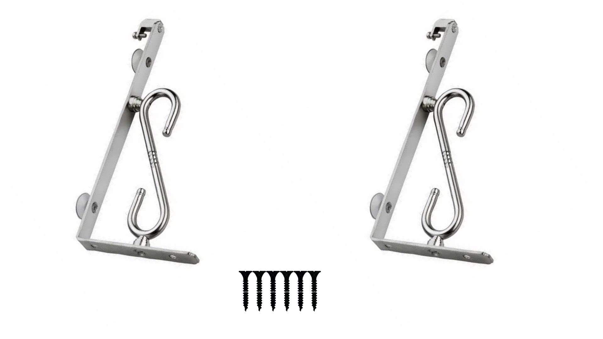 Houscraft Steel s l Bracket for Shelves, 12 inch, 2 Piece, Shelf Brackets, Wall Mount, Glass & Wood Display clamp, Display Rack Clamps, Home, Showroom, Book Shelf Supporter and Holder, Showroom