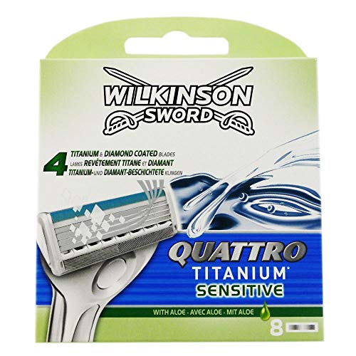 Wilkinson Sword Quattro Titanium Sensitive Refill Razor Blade Cartridges - Cartridges - 8 Count Wilkinson Sword Quattro Titanium Sensitive Refill Razor Blade Cartridges - Cartridges - 8 Count