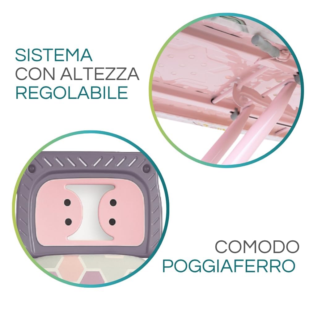 Asse da stiro pieghevole con copertura resistente al calore