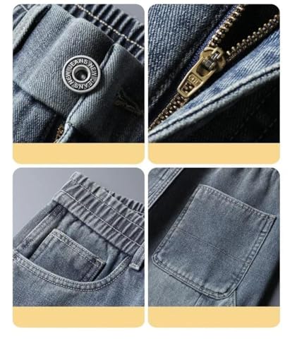 Men's Jeans Hip-Hop Loose Straight Multi-Pocket Workwear Denim Trousers2