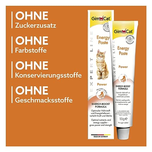 GimCat EXPERT LINE Energy Paste - Funktionaler Katzensnack als optimaler Nährstoff- und Energielieferant - 1 Tube (1 x 50 g)
