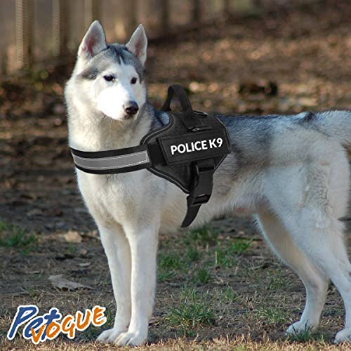 Image of PetVogue Dog Harness with 3M Reflective|No Pull Dog Body Belt|Reflective Dog Vest Oxford Fabric|Soft Padded Easy Control Dog Chest Neck Belt|No More Pulling & Choking|for All Size Dogs, Medium,Black