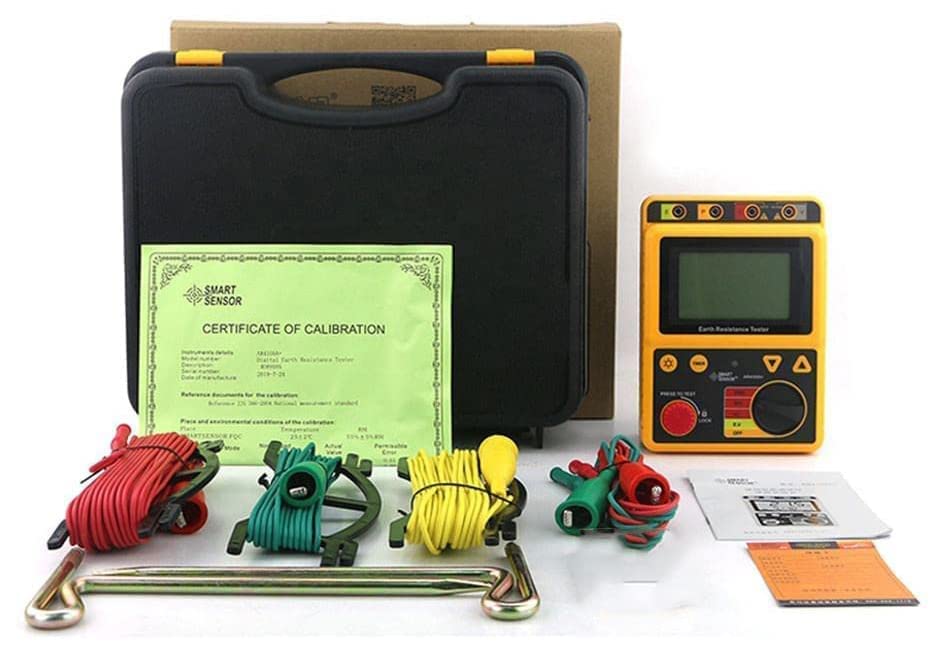 Miniatura 5 de Medidor de resistencia al suelo, medidor de resistencia a la tierra, dispositivo de prueba de voltaje de tierra con rango de medición de resistencia