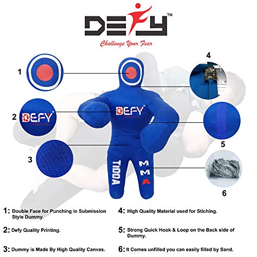 Defy Tomie 6.1™ Brazilian Jiu Jitsu 100Cm Kids Grappling Dummy Thick Grade Canvas Mma Wrestling Judo (Black) #TOP4