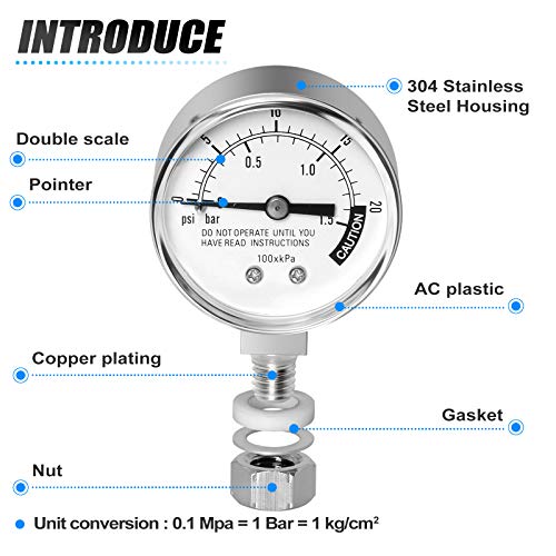 Medidor de presión para olla con dial de 2" MEANLIN miniatura 3