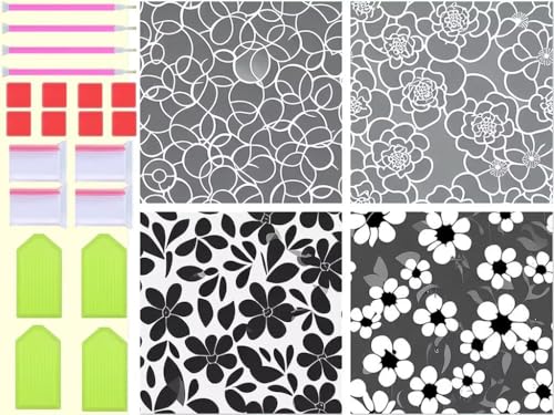 Peinture diamant fleur grise 5D pour décorer le salon avec élégance