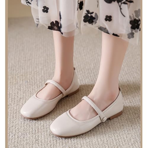 Women's Fashion Solid Color Comfortable Round Toe Flat Mary Jane Shoes Vintage Casual Easy Buckle Ballet Flats4