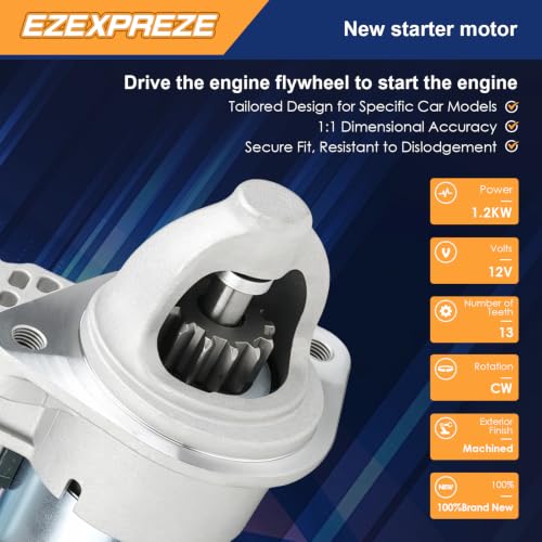Image of Ezexpreze 10995N Starter for Hyundai Elantra(Mfd in USA) 2014-2016 L4 1.8L, 2017-2020 2.0L & Kia Forte 2019-2021 2.0L,for Hyundai Elantra 2014-2020 & Kia Forte 2019-2021, 1.8L 2.0L