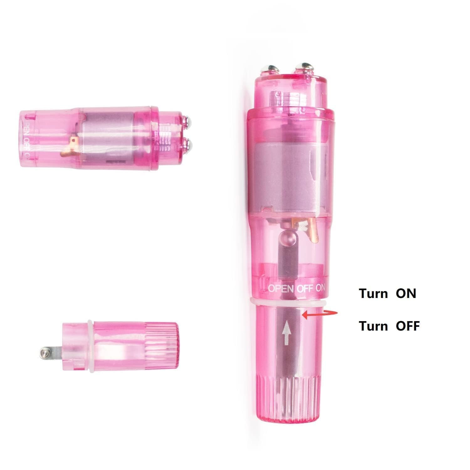 Mini herramienta portátil pequeña de masaje vibratorio, masajeador de 4 cabezas, herramienta de bolsillo para mujeres, cuello, hombro, cara, espalda, pies (2 unidades, rosa)