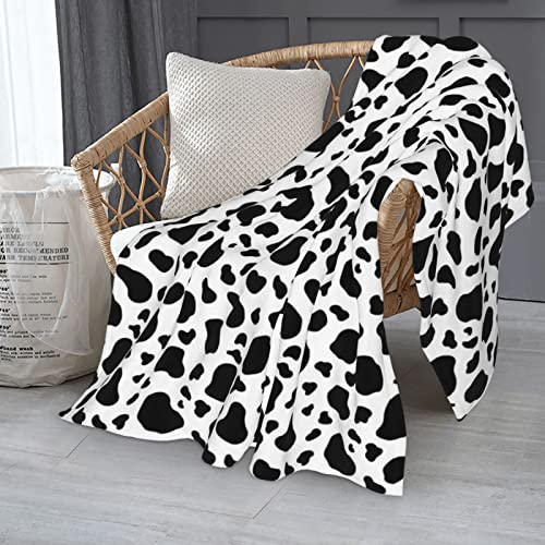 Cow Print Blanket Soft Cozy Flannel Baby Blanket For Couch Bed Plush Autumn Lightweight Sofa Throws For Kids Teens Adults Black And White Blanket Bedroom Decor (50 X 60 In) #TOP2