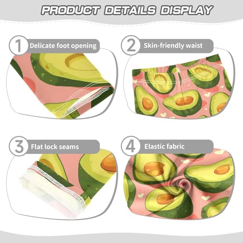 Wusikd Avocado Girls' Leggings Toddler Doodles Hearts Kids Yoga Pants Dance Active Tights 4T3