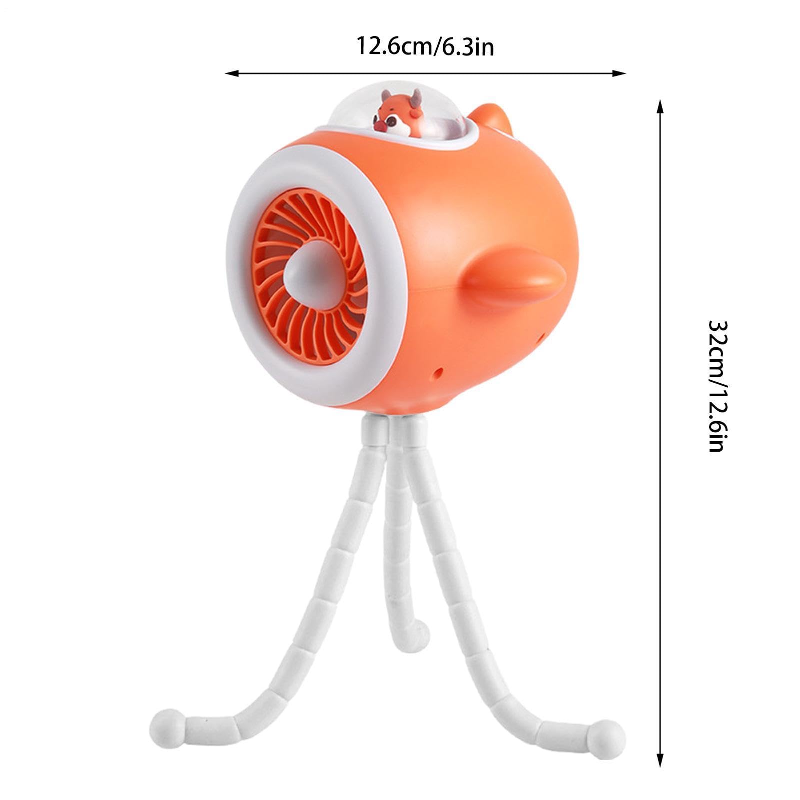 Ventilatore per Passeggino 3 Velocità Regolabile Luce LED | Ventilatore da scrivania portatile per bambini, adolescenti, adulti, asilo nido, passeggiate quotidiane, campeggio, casa