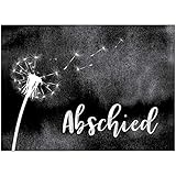 Trauerkarte mit Umschlag im 15er Set - Pusteblume schwarz weiss - Einladung Beerdigung, Anzeige, Trauer, Sterbefall, Friedhof, Begräbnis