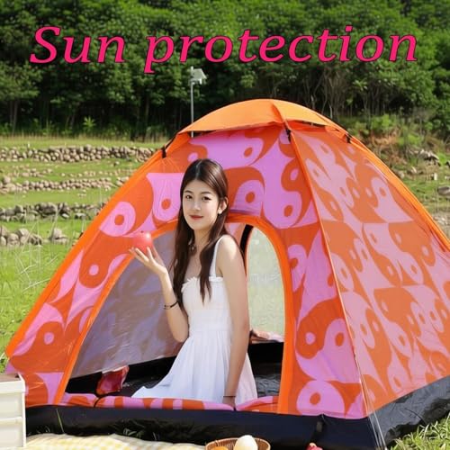 Carpa automática para camping 3-4 personas naranja miniatura 3