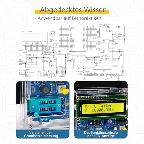 EIELE Lötübungsset Multifunktionales Kapazitätsmessgerät Messfrequenzen Ausgezeichnetes Lötübungsprojekt Geeignet für den Schulunterricht und Lötbegeisterte (Löten erforderlich)