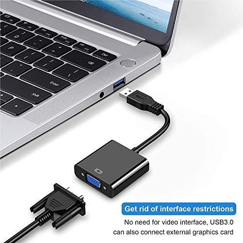 Bowong Usb 3.0 To Vga Adapter, Usb 3.0/2.0 To Vga 1080P Adapter (Male To Female), Multi Monitor External Video Graphic Card Cable Converter For Windows 10/8.1/8/7/Xp Built-In-Drivers #TOP2