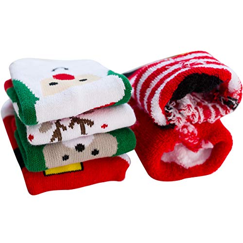 vanberfia Unisex Baby 6pairs Baby Kids Cartoon Christmas Holiday Toddler Children's Socks3