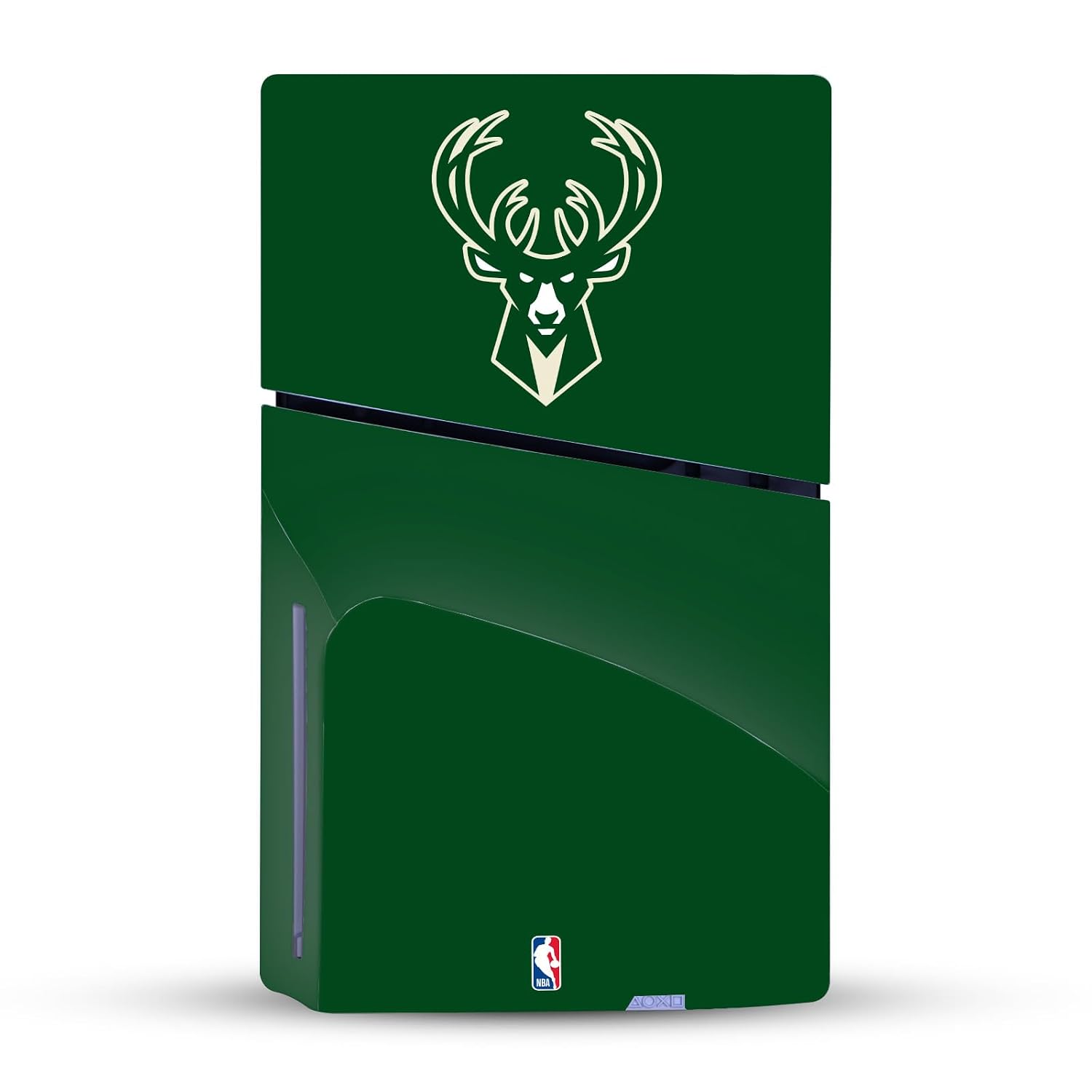 Head Case Designs Officially Licensed NBA Green Milwaukee Bucks Logo Vinyl Sticker Gaming Skin Decal Cover Compatible With Sony PlayStation 5 PS5 Slim Disc Edition Console