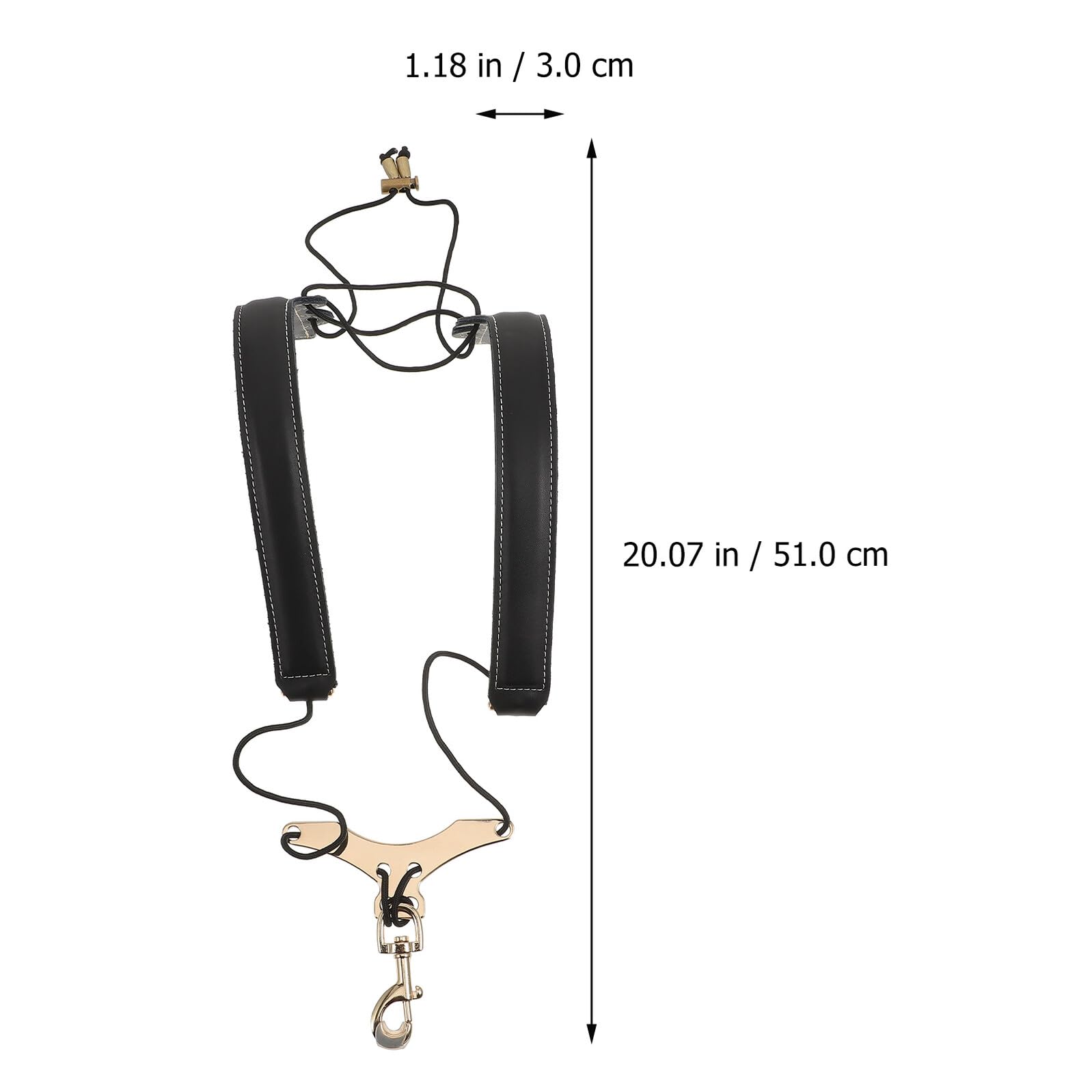 Bandoulière de Saxophone Noire, Harnais à 2 Épaules en Cuir de Vache et Corde D’escalade en Métal, Confortable pour Débutants