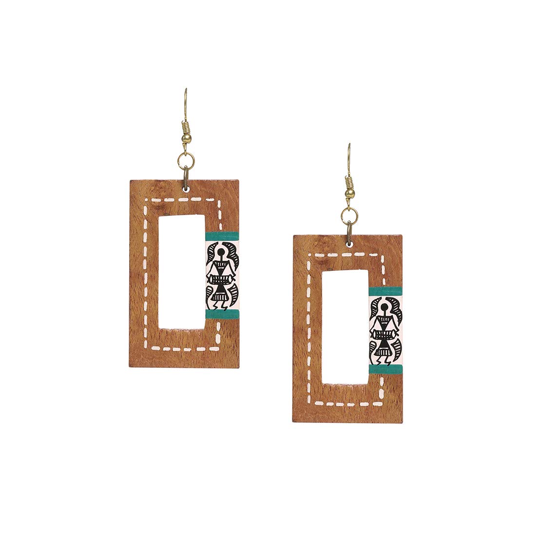 ExclusiveLane Tribal Warli Danglers Warli Handpainted Bohemian Wooden Earrings for Girls and Women (B083ZJMPP7) Amazon Price History, Amazon Price Tracker