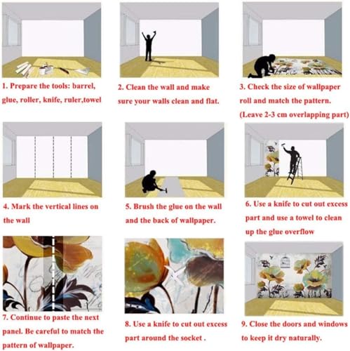 Papier peint mural 3D art mural intérieur d'architecte effet plâtre de soie - 7