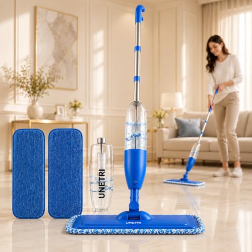 Image of Spray Mop for Floor Cleaning with 360 Degree Rotating Head, 2 Washable Microfiber Pad & Refillable Bottle | Wet & Dry Mop for Home, Kitchen, Wooden & Marble Floors with 2 Cleaning Pads